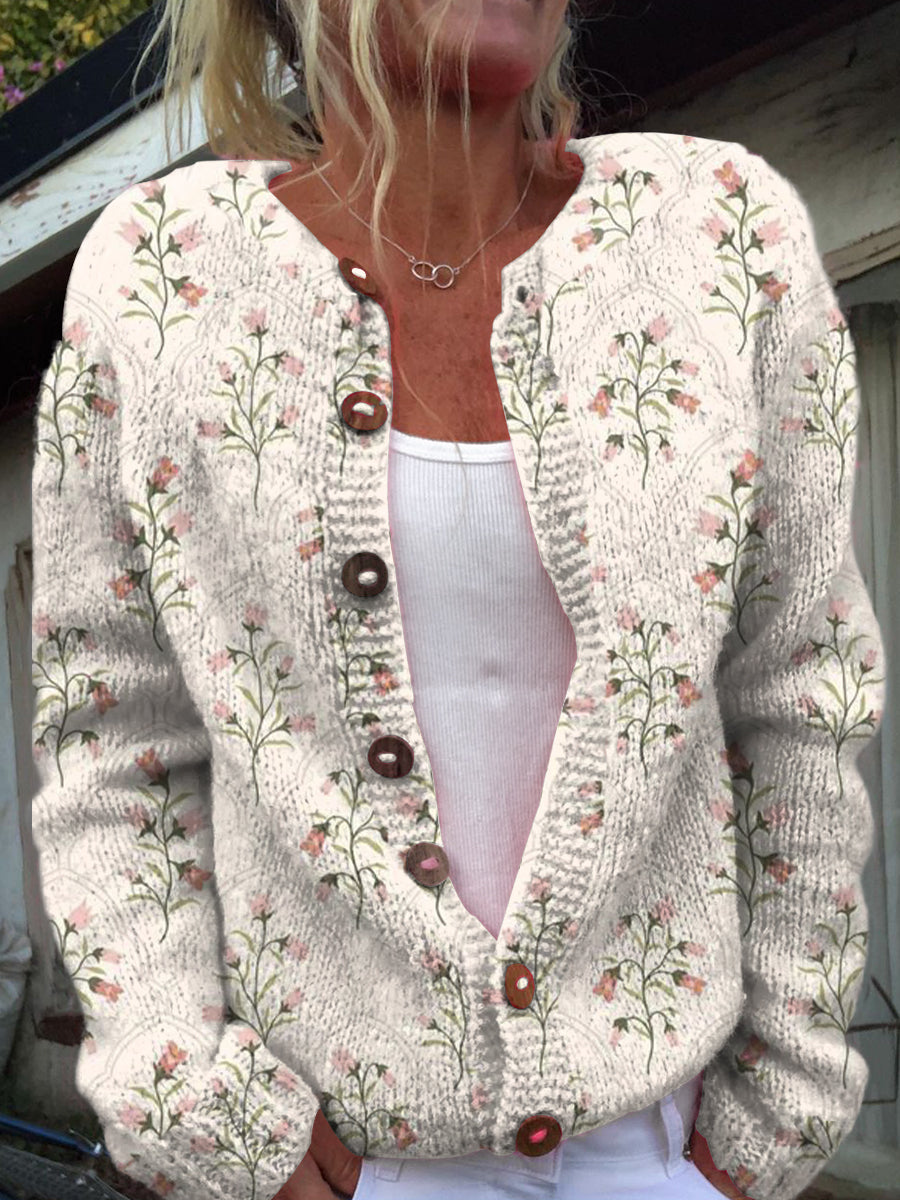 womens-retro-art-floral-print-buttoned-cardigan-sweater-cm6v