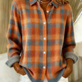 Women's Plaid Pattern Art Print Casual Sweater