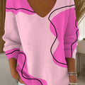 Women's Vintage Abstract Geometry Art Print Casual Pullover Sweater