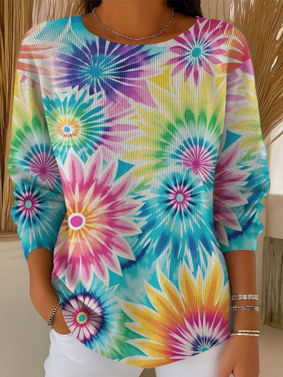 womens-radial-shading-art-print-casual-pullover-sweater