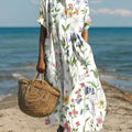 Women's Floral Pattern Art Print Cotton Dress