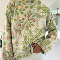 Women's Lovely Woodland Animals Pattern Art Print Knit Turtleneck Pullover Sweater