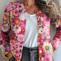 cardigan/pull boutonné à imprimé floral vintage pour femme - 7vs0 