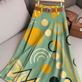 Women's Vintage  Abstract Geometry Art Print Cotton Skirt
