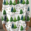 Women's Christmas Trees Pattern Art Print Buttoned Cardigan Sweater