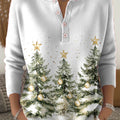 Women's Christmas Tree Art Print Buttoned Cardigan Sweater