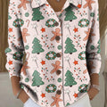 Women's Merry Christmas! Christmas Pattern Painting Art Print Cowl Neck Sweater