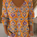 pull-over-décontracté à motif floral vintage pour femme - 9h6b