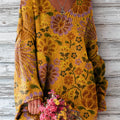 pull-over décontracté pour femme, style ethnique vintage, imprimé floral, odoz