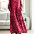 Women's Heart-shaped Print Valentine's Day Casual Cotton Knitted Dress