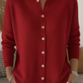 Women's Soft Solid Color Button Cardigan Sweater