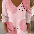 Women's Vintage Abstract Geometry Art Print Casual Pullover Sweater