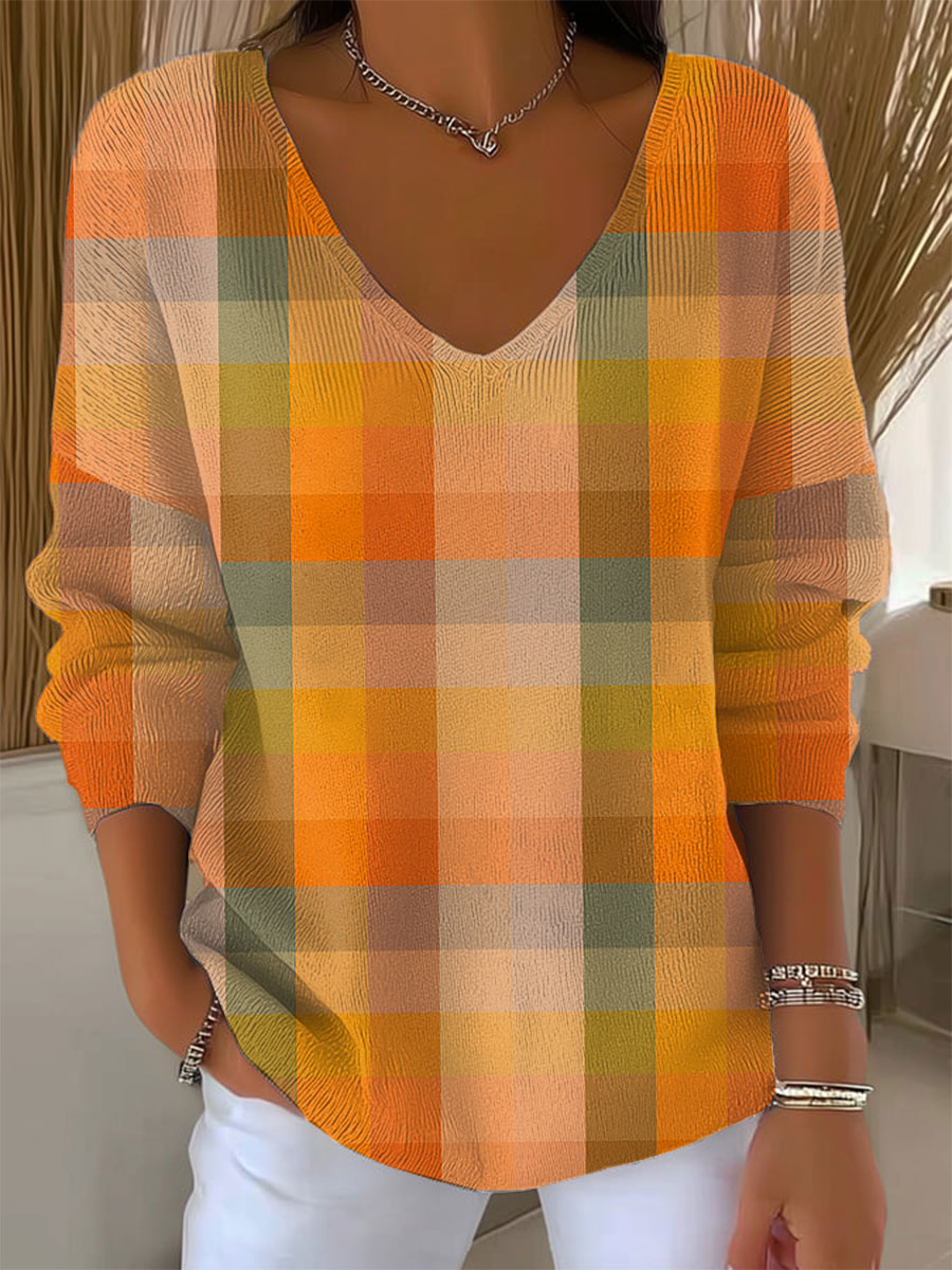 womens-vintage-abstract-plaid-art-print-casual-pullover-sweater-ii9q