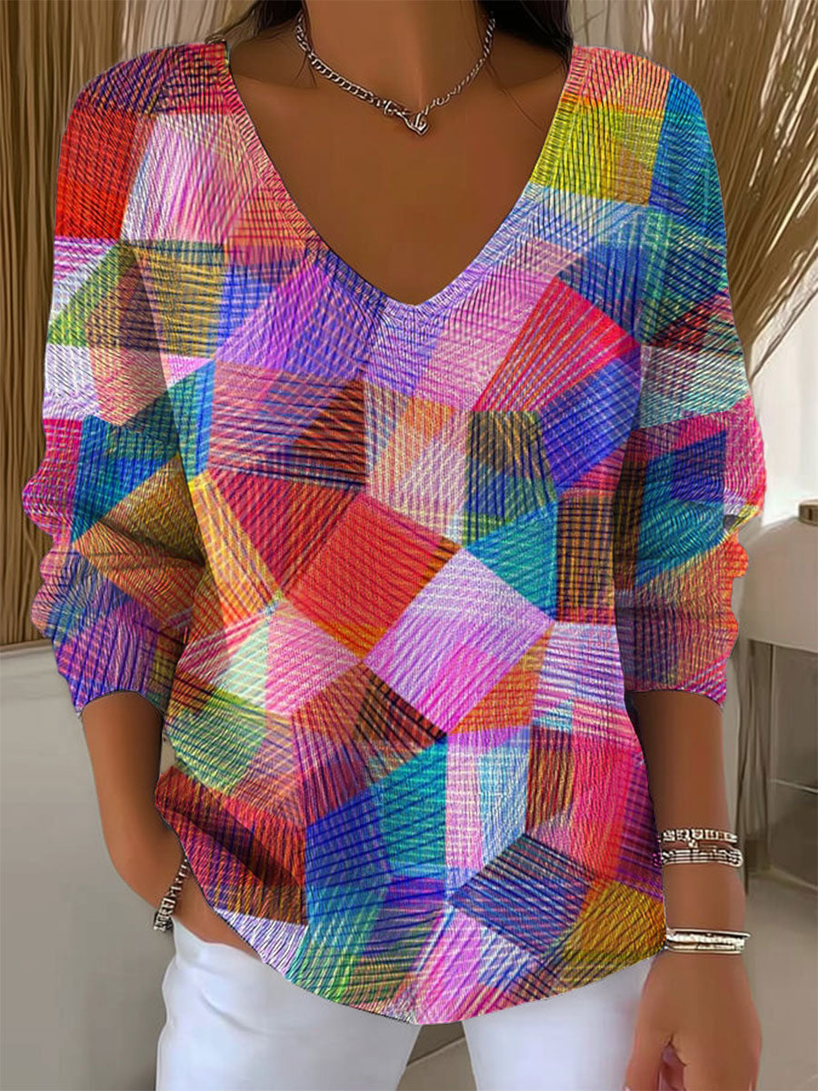 womens-vintage-abstract-geometry-art-print-casual-pullover-sweater-k5fk