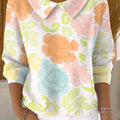 womens-multicolor-roses-art-pattern-casual-peter-pan-collar-3-4-sleeve-sweater