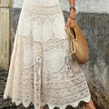 Women's Vintage Hollow Knitted Flared Cotton Skirt
