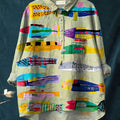 Fish Printed Women's Casual Cotton And Linen Shirt