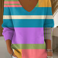 Women's Beautiful Colorful Geometric Painting Art Print Casual Pullover Sweater