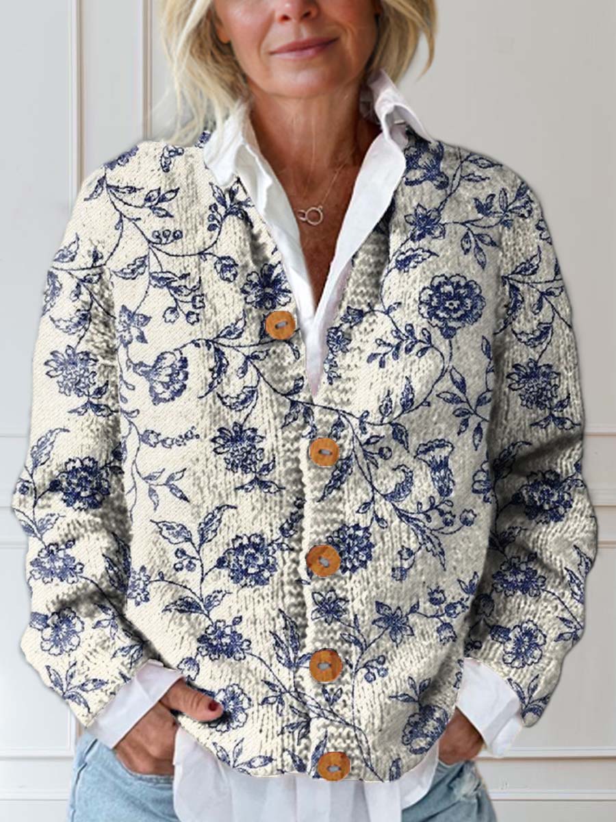 womens-vintage-floral-art-print-buttoned-cardigan-sweater-67o7