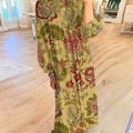 Women's Vintage Flower Art Printed Casual Dress