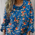 Women's Vintage Floral Art Print Casual Long Sleeve Comfortable Cotton Shirt