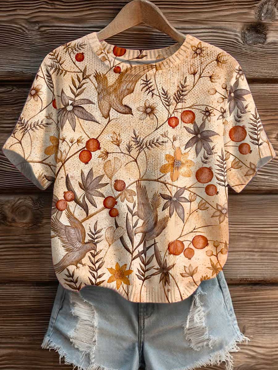 womens-vintage-floral-birds-art-print-casual-crew-neck-short-sleeve-knitted-sweater-ca3m