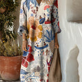 Women's Vintage Floral Pattern Art Print Cotton Dress