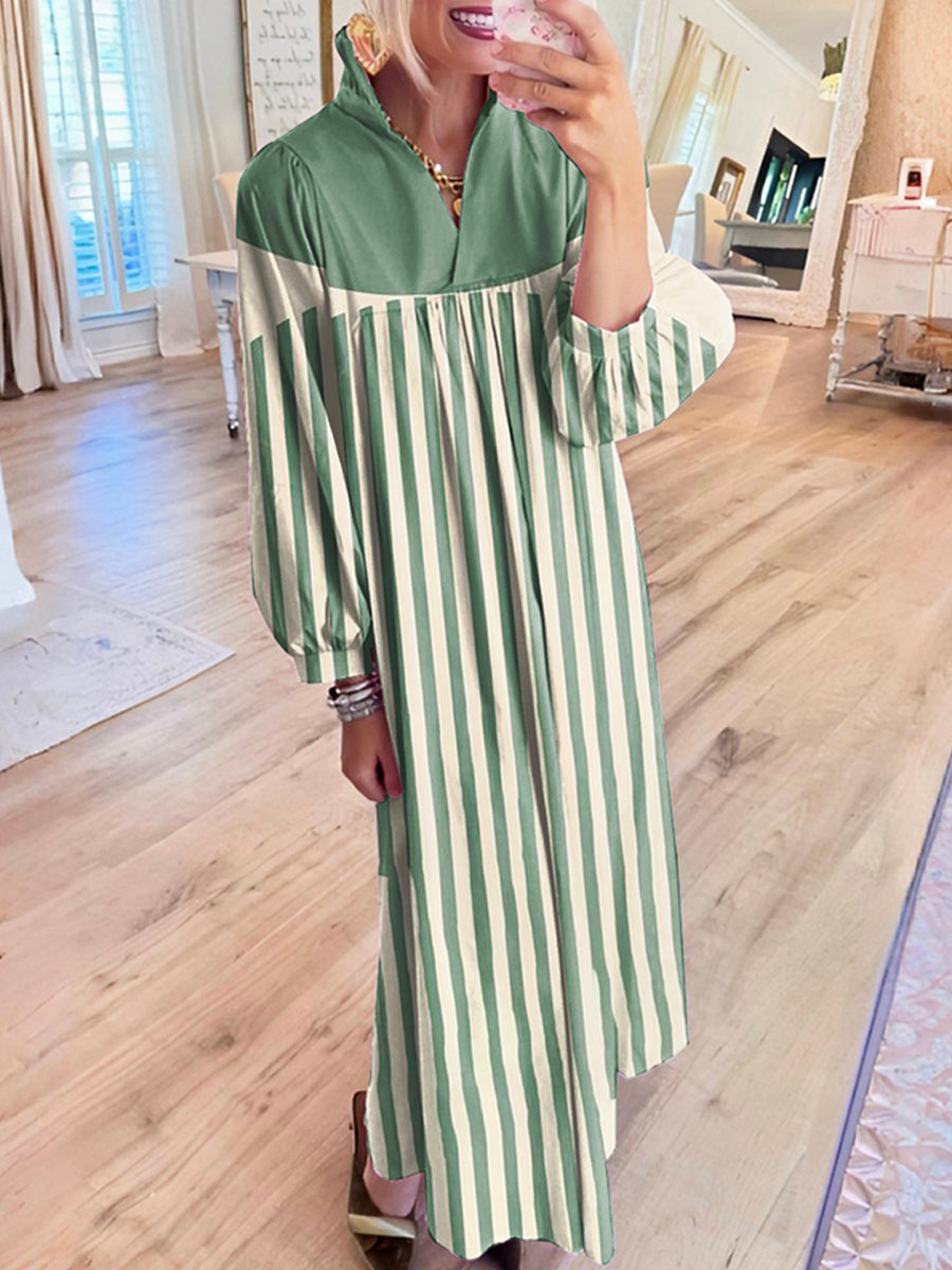 Casual Striped Maxi Dress