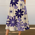 Women's Retro Floral Flowers Print High Waist Casual A-Line Skirt