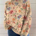 pull-col-roulé en maille à imprimé floral vintage pour femme - fv1k 