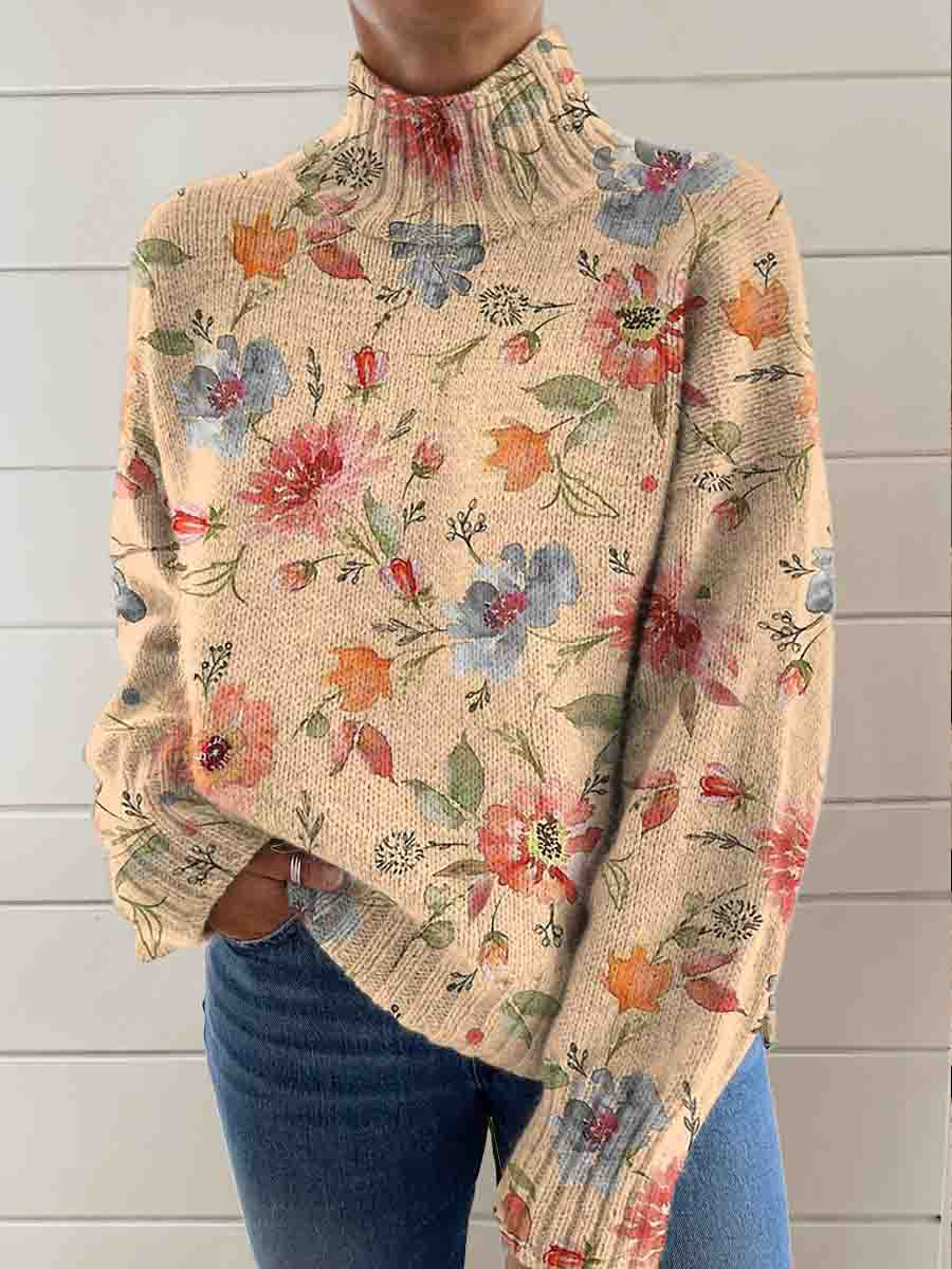 womens-vintage-floral-art-print-knit-turtleneck-pullover-sweater-fv1k