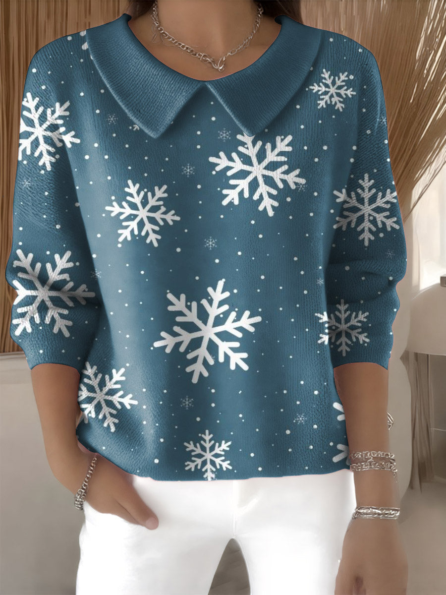 Merry Christmas snowflake decorative pattern Casual Sweater