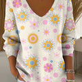 Women's Geometric Pattern Casual Print Pullover Sweater
