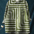 Women's   Abstract Geometry Art Print Casual Cotton And Linen Shirt