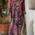 Robe en coton à imprimé floral vintage pour femme