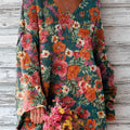pull-over décontracté pour femme, imprimé floral vintage, référence 429u