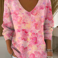 womens-pink-floral-pattern-art-print-casual-pullover-sweater