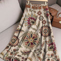Women's Vintage Flower Art Print Cotton Skirt