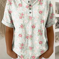 Women's Vintage Flower Pattern Printed Cotton Linen Top