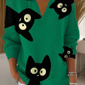 womens-funny-cat-art-printed-casual-sweater