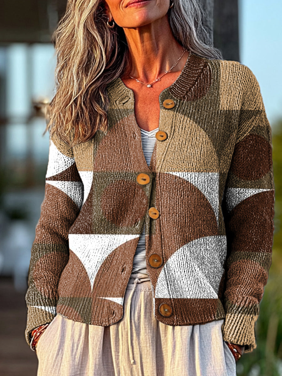 vintage-abstract-geometric-painting-art-print-buttoned-cardigan-sweater