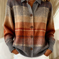 Women's  Vintage Plaid Art Print Casual Sweater
