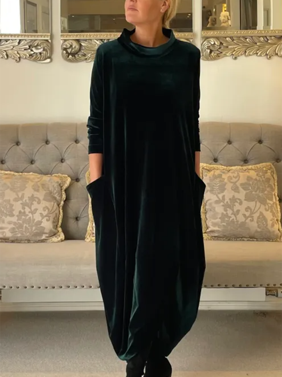 Women's Elegant Soft Tulip Velvet Dress