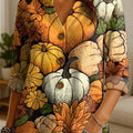 Women's Fall Pumpkin Halloween Pattern Print Casual Cotton And Linen Shirt