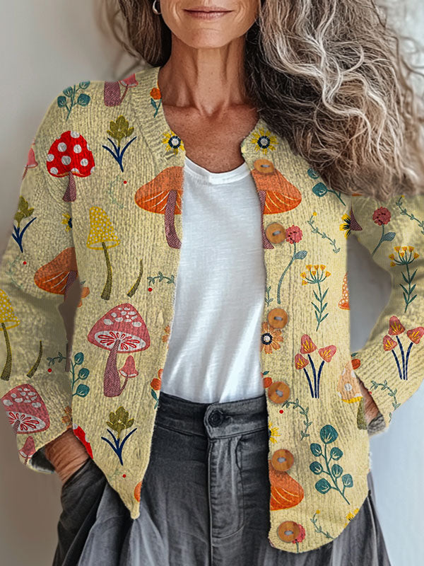 vintage-cute-mushrooms-flower-art-print-buttoned-cardigan-sweater