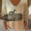 womens-funny-dachshund-art-print-casual-pullover-sweater