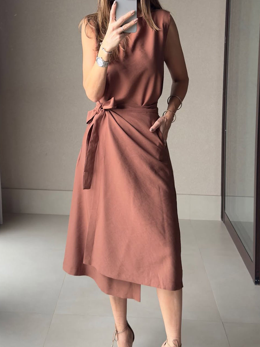 Women's Sleeveless Top and Skirt Set