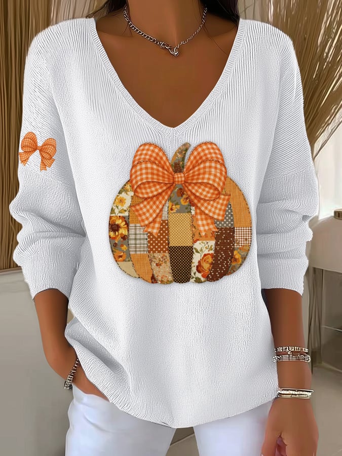 womens-vintage-pumpkin-art-print-casual-pullover-sweater-65qy