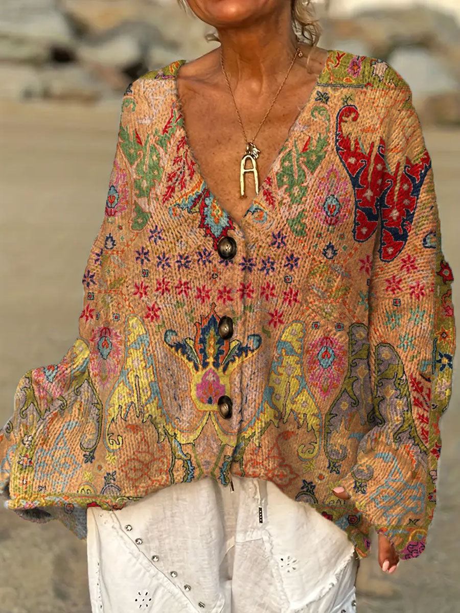 womens-vintage-flower-art-print-casual-pullover-sweater-tp3g