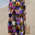 Geometric Sea Fish Pattern Printed Women's Dress